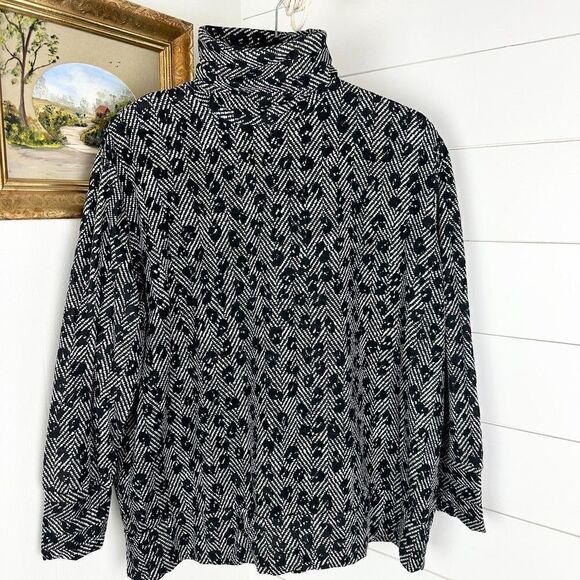 Majestic Filatures Deluxe Teeshirt Turtleneck Sweater Leopard Size 1/XS - Picture 5 of 8